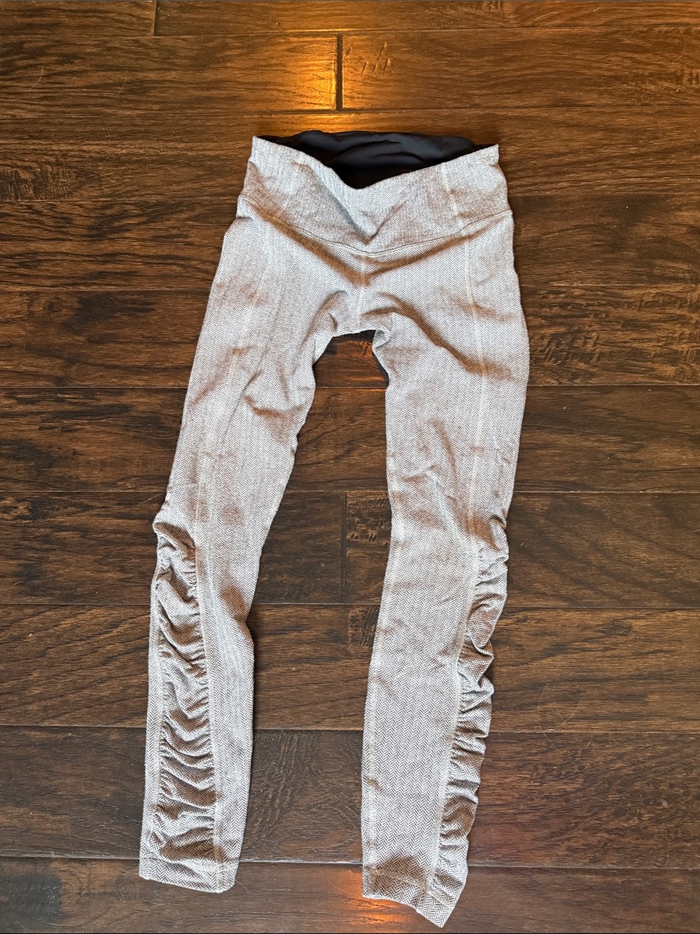 Lululemon Herringbone Ruched Leggings Yoga Pants Gray-